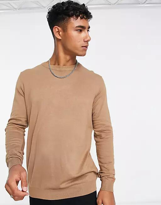 Pull & Bear relaxed fit sweater in beige-Neutral Cover