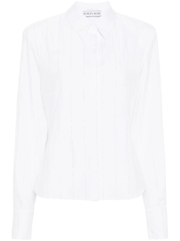 Rowen Rose crystal-embellished cotton shirt - White Cover