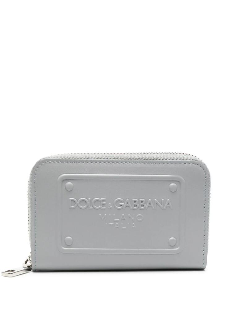 Dolce & Gabbana logo-embossed leather wallet - Grey Cover