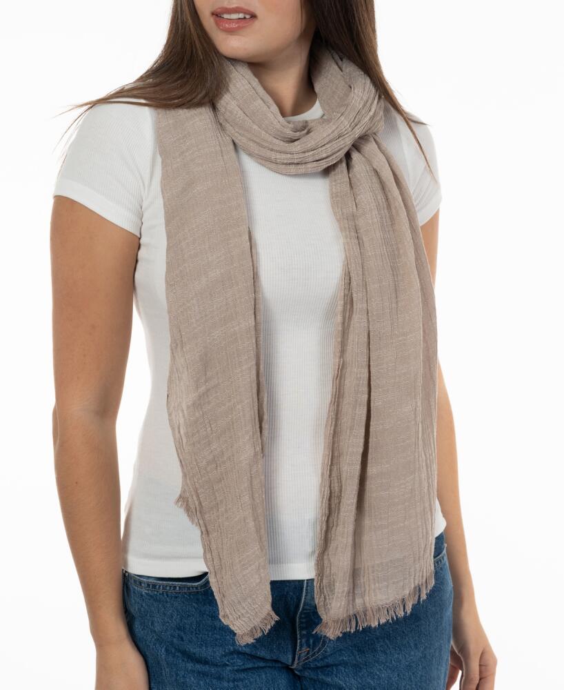 Style & Co Women's Textured Linen-Look Scarf, Created for Macy's - Natural Cover