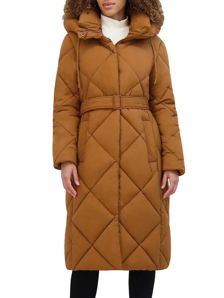 Kenneth Cole Women's Belted Puffer Coat - Amber Cover