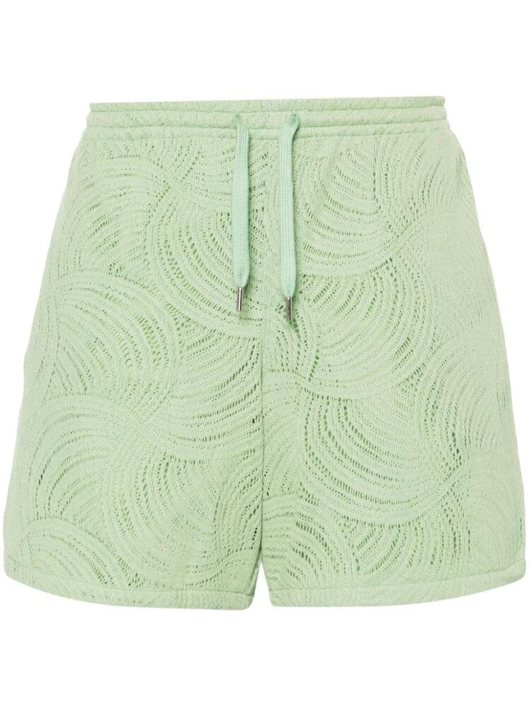 ARTE Stan pointelle-knit shorts - Green Cover