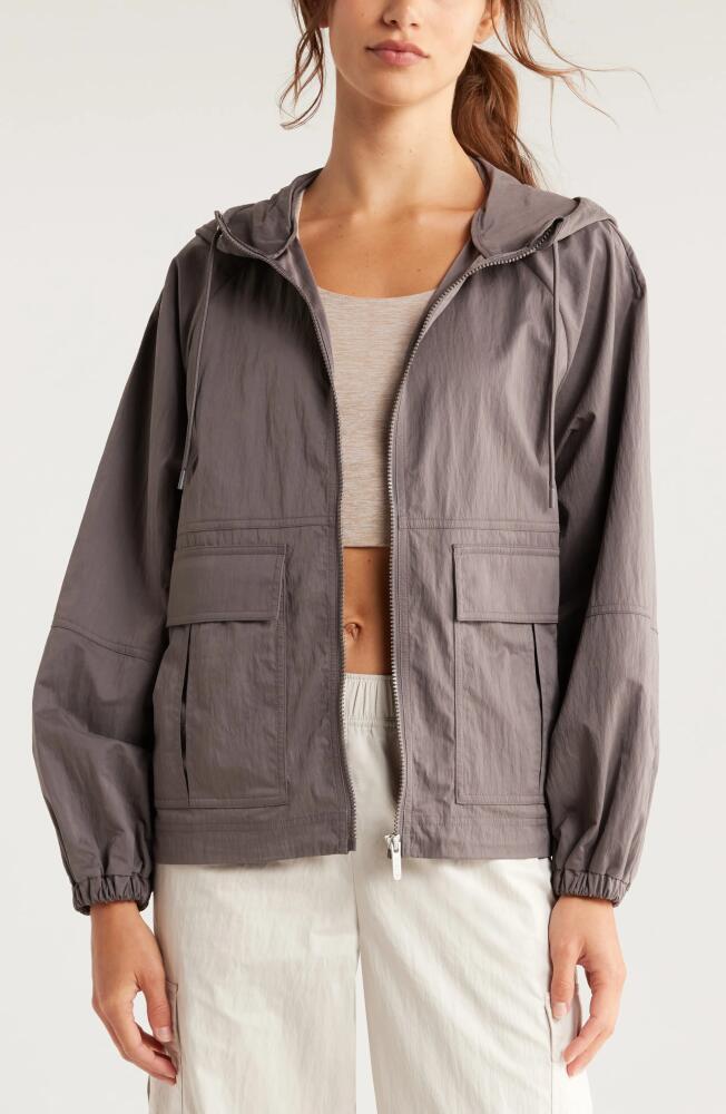 Zella Boundless Hooded Jacket in Grey Kitten Cover