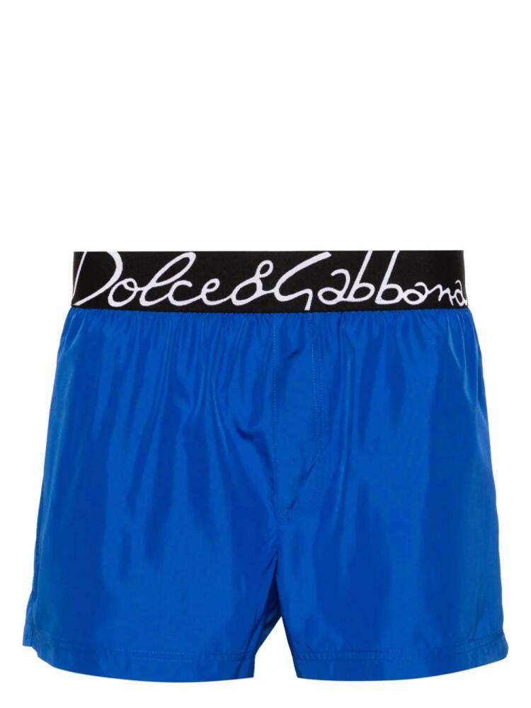 Dolce & Gabbana logo-waistband swim shorts - Blue Cover