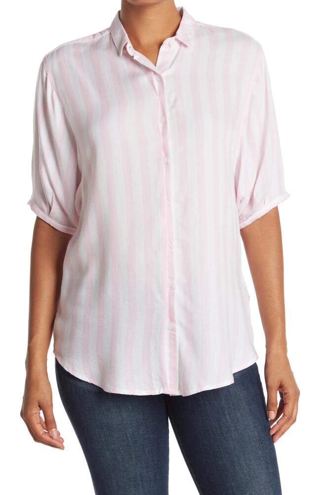 beachlunchlounge Better Late Short Sleeve Shirt in Pink Dream Cover