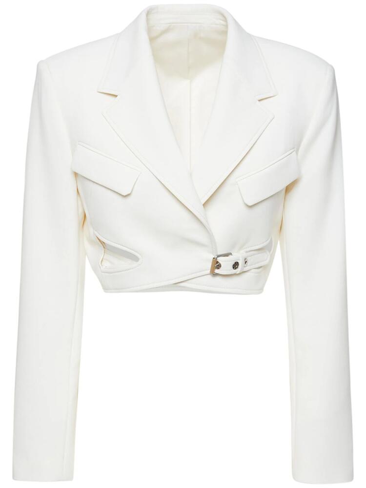 DION LEE Compact Wool Blend Interlock Crop Blazer Cover