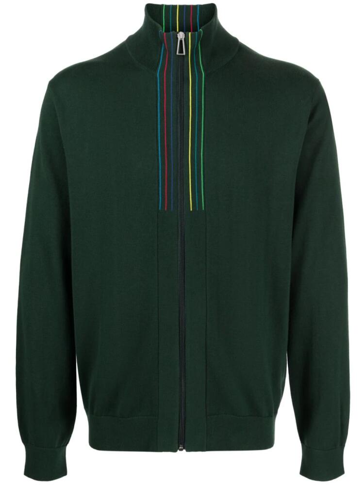 PS Paul Smith stripe-detail zip-up cardigan - Green Cover