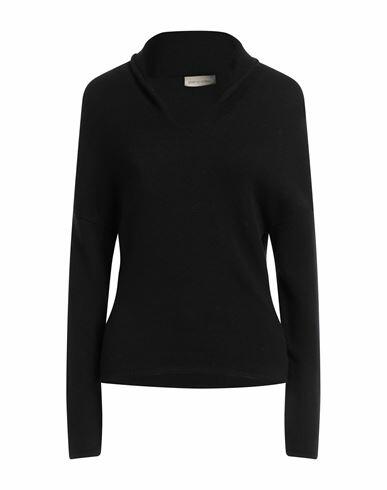 Gentryportofino Woman Sweater Black Virgin Wool, Cashmere Cover