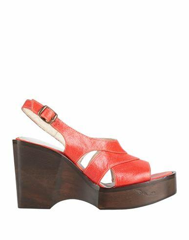 Preventi Woman Mules & Clogs Tomato red Leather Cover