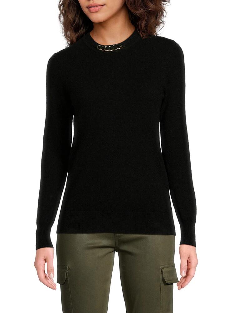 Bruno Magli Women's Cashmere Ribbed Sweater - Black Cover