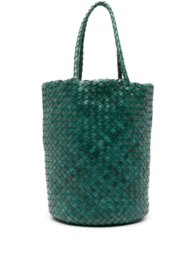 DRAGON DIFFUSION Jacky interwoven leather bucket bag - Green Cover