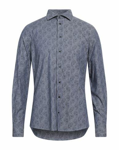 Primo Emporio Man Shirt Slate blue Cotton, Elastane Cover