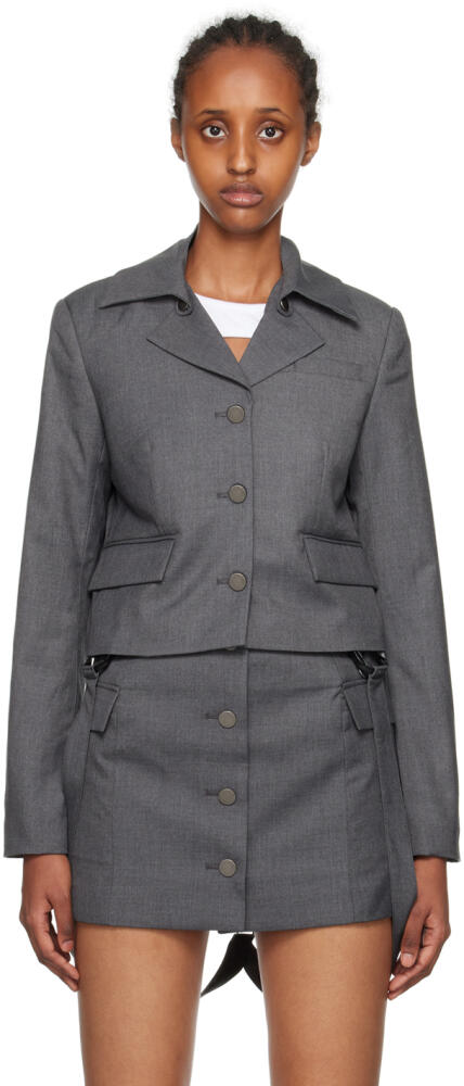 REMAIN Birger Christensen Gray Mini Blazer Cover