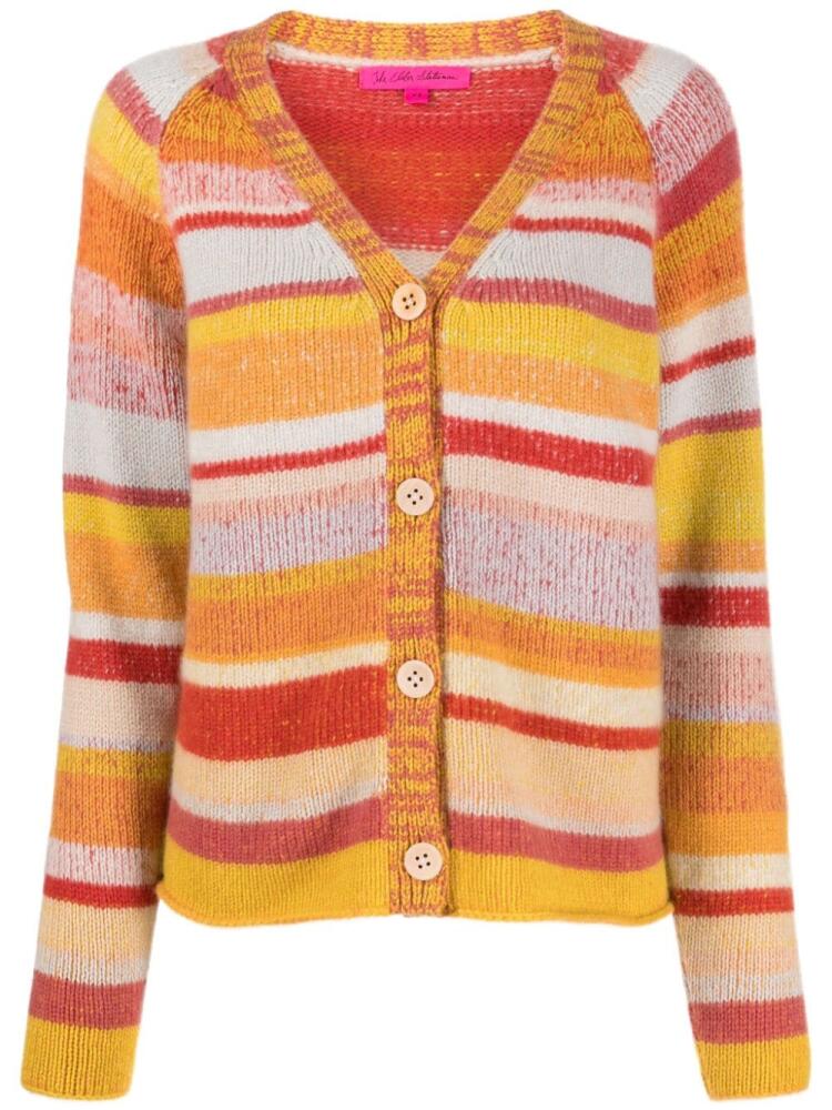 The Elder Statesman V-neck striped cashmere cardigan - Multicolour Cover