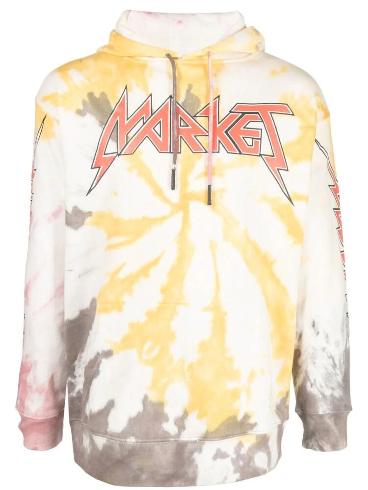 MARKET tie-dye print logo hoodie - White Cover