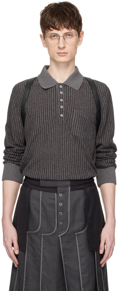 Thom Browne Gray Ribbed Polo Cover