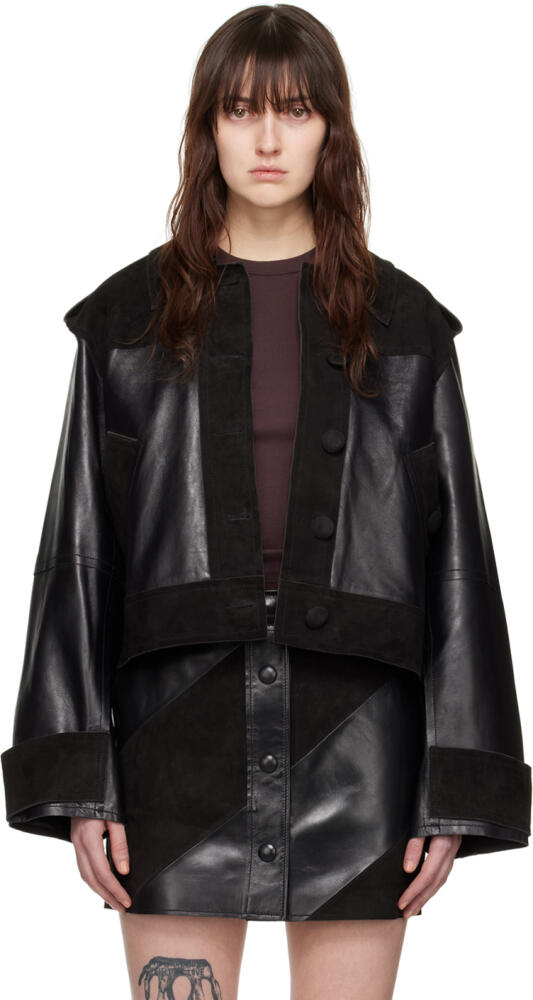 Stand Studio Black Corinne Leather Jacket Cover