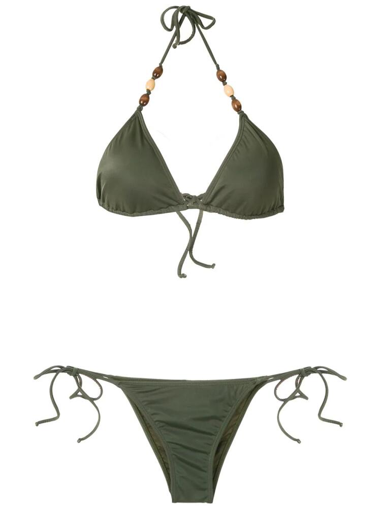 Brigitte embellished triangle bikini set - Green Cover