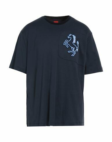 Ferrari Man T-shirt Navy blue Cotton Cover