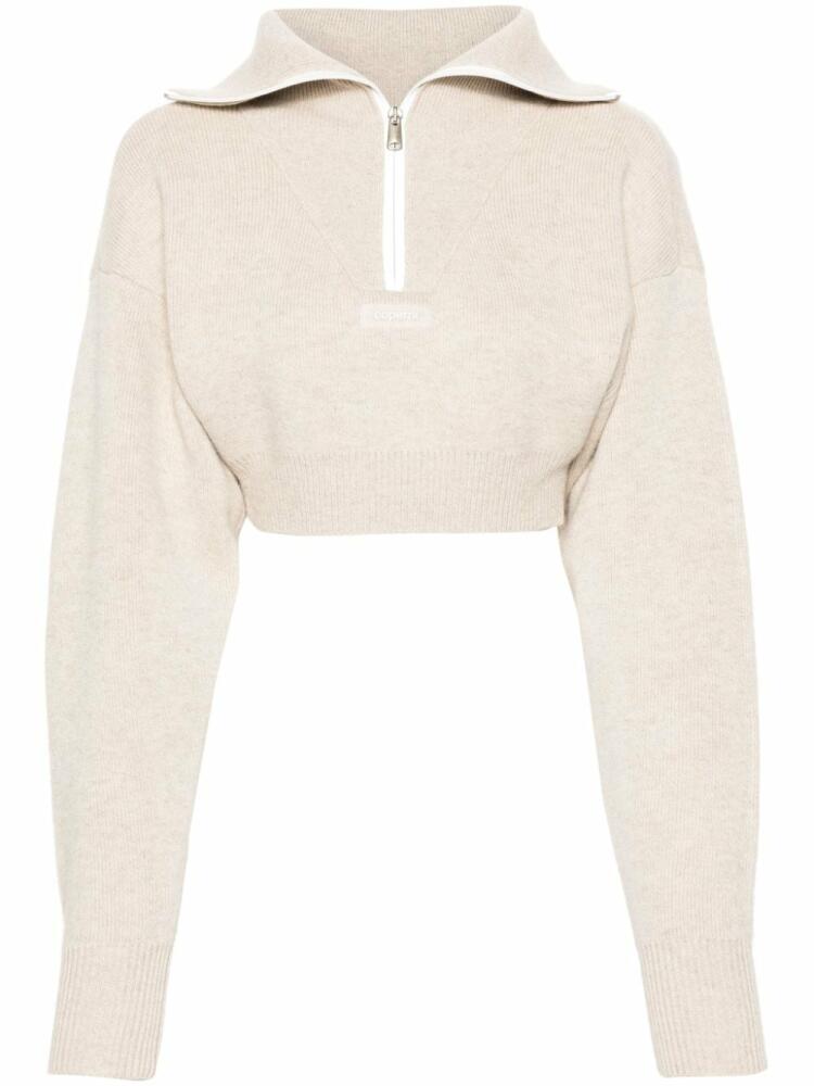 Coperni half-zip cropped jumper - Neutrals Cover