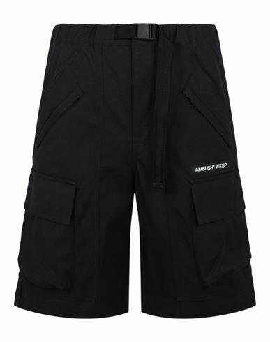 Ambush Logo Cargo Shorts Man Shorts & Bermuda Shorts Black Cotton Cover