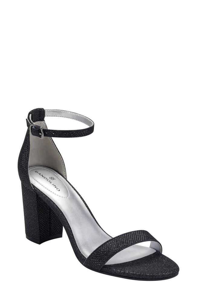 Bandolino Armory Ankle Strap Sandal in Navy Glam Fabric/Blue Cover