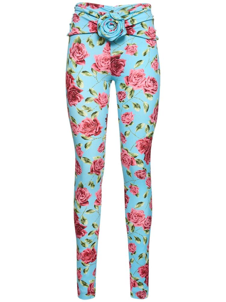 MAGDA BUTRYM Jersey Printed Leggings W/rose Cover