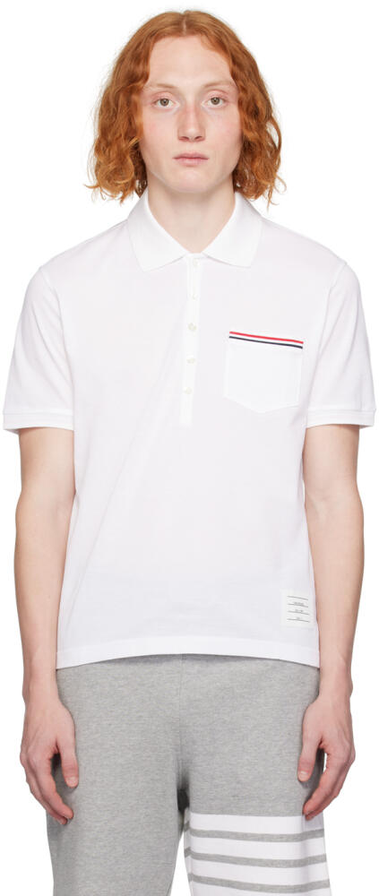 Thom Browne White Patch Pocket Polo Cover