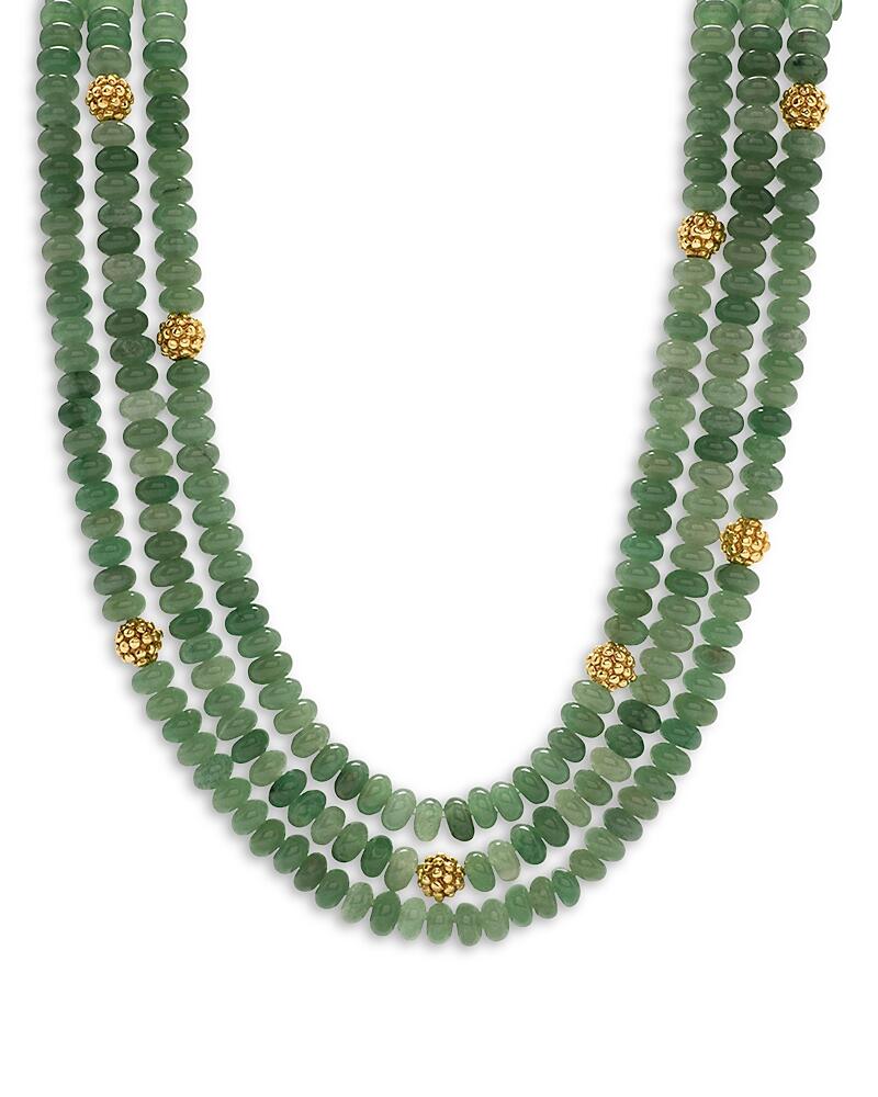 Capucine De Wulf Berry & Jade Bead Triple Strand Necklace in 18K Gold Plated, 18 Cover