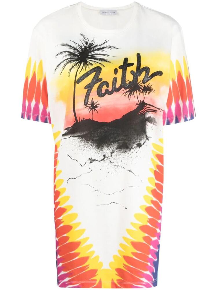 Faith Connexion tie-dye logo print T-shirt - White Cover