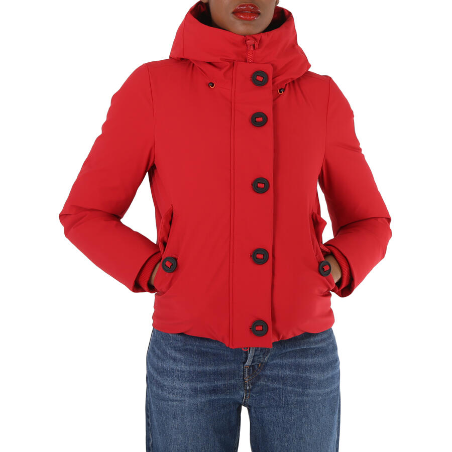 Save The Duck Ladies Flame Red Shanon Padded Jacket Cover