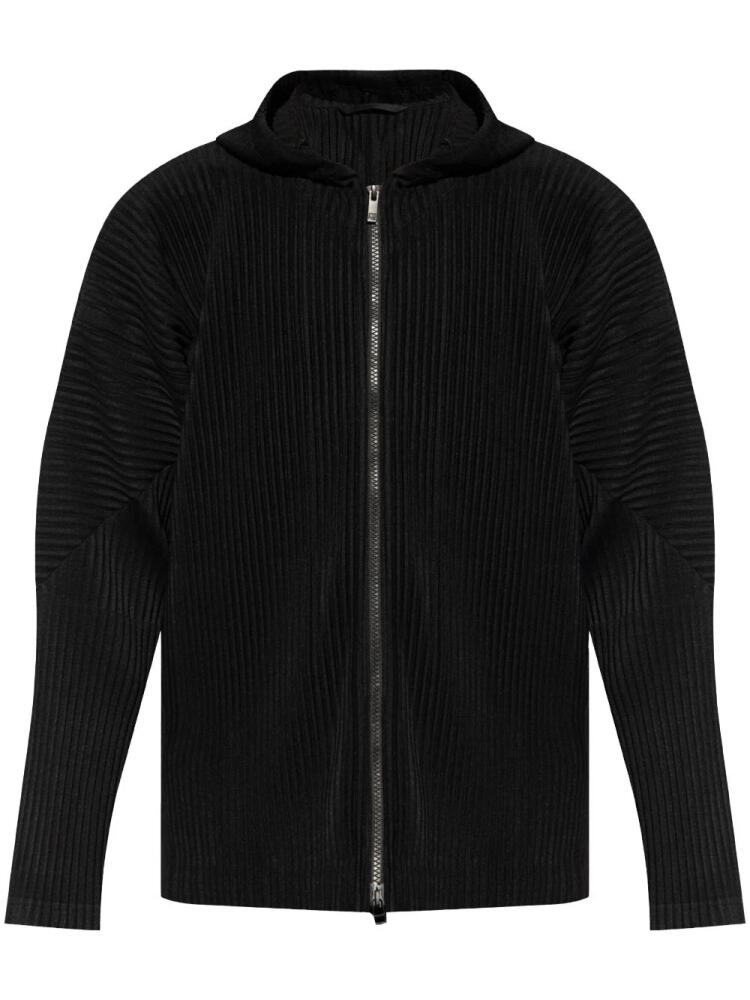 Homme Plissé Issey Miyake pleated zip-up hoodie - Black Cover