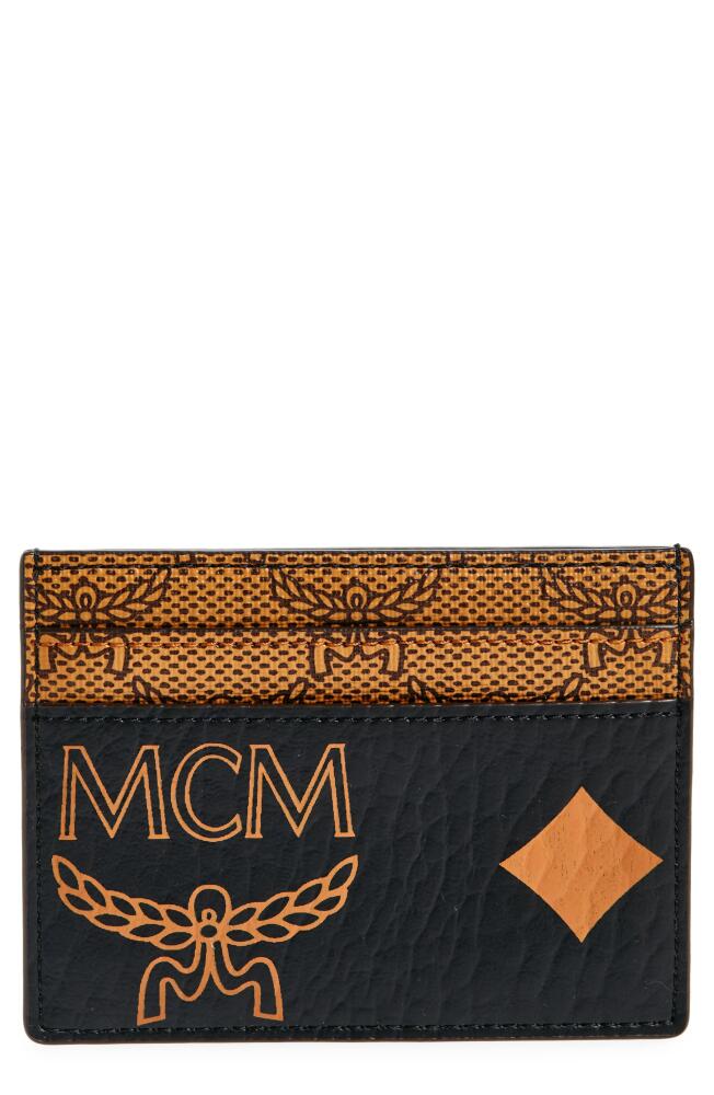 MCM Mini Aren Visetos Coated Canvas Card Case in Black Cover