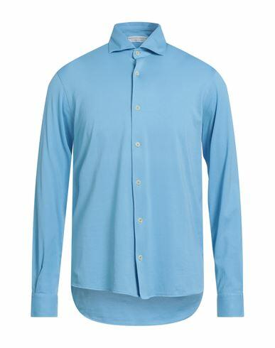 Filippo De Laurentiis Man Shirt Light blue Cotton Cover