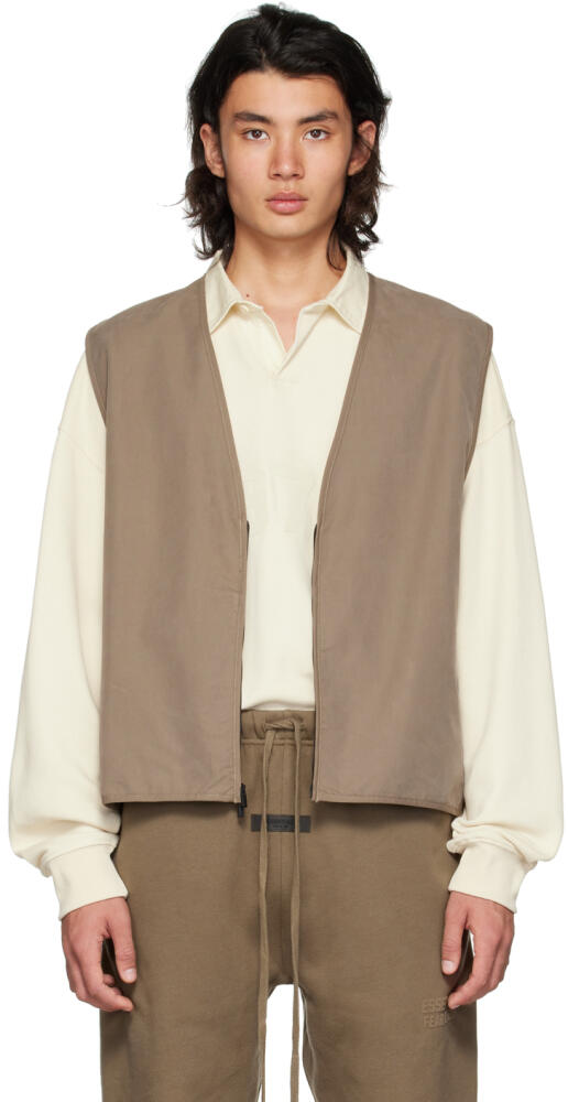 Fear of God ESSENTIALS Brown Zip Vest Cover