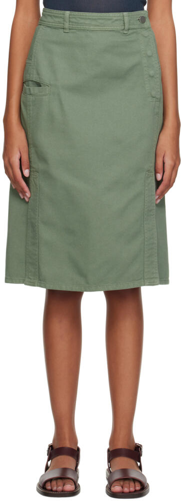 LEMAIRE Green Straight Denim Miniskirt Cover