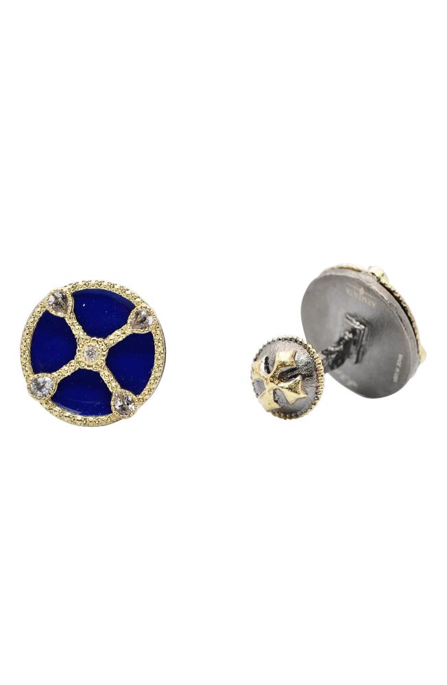 Armenta White Diamond & Sapphire Royal Cuff Links in Blue Cover