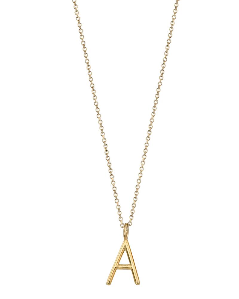 Sarah Chloe Andi 14k Gold Initial Pendant Necklace Cover