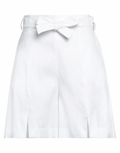 D. exterior Woman Shorts & Bermuda Shorts White Linen, Elastane Cover