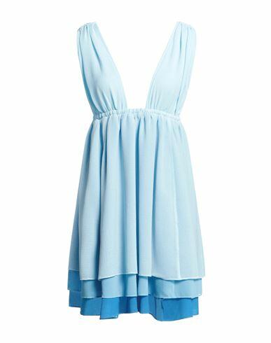 Ganni Woman Mini dress Sky blue Recycled polyester Cover