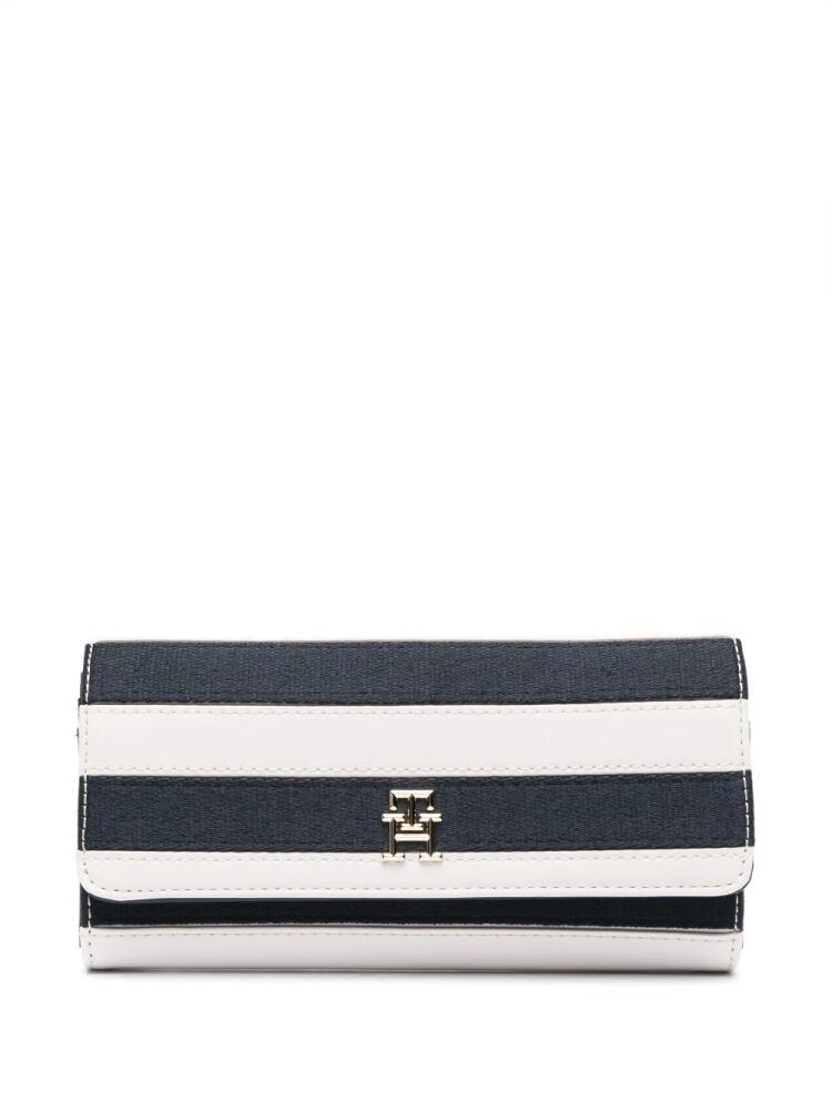 Tommy Hilfiger Iconic Breton-stripes faux-leather wallet - Neutrals Cover