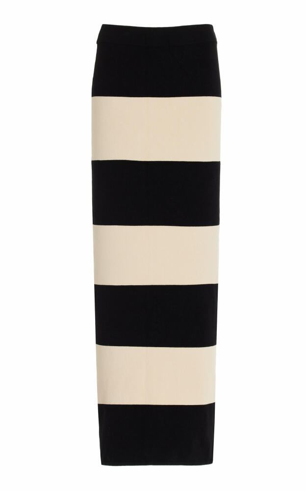 Posse - Theo Striped Knit Maxi Skirt - Black Cover