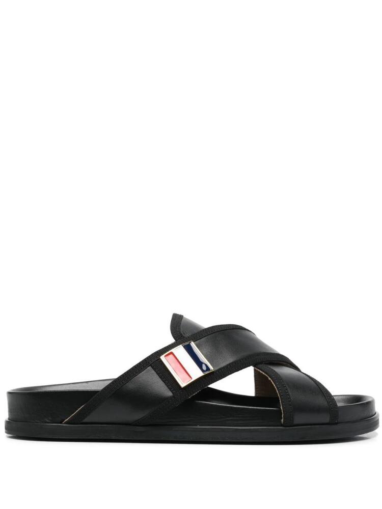 Thom Browne cross-strap flat sandals - Black Cover