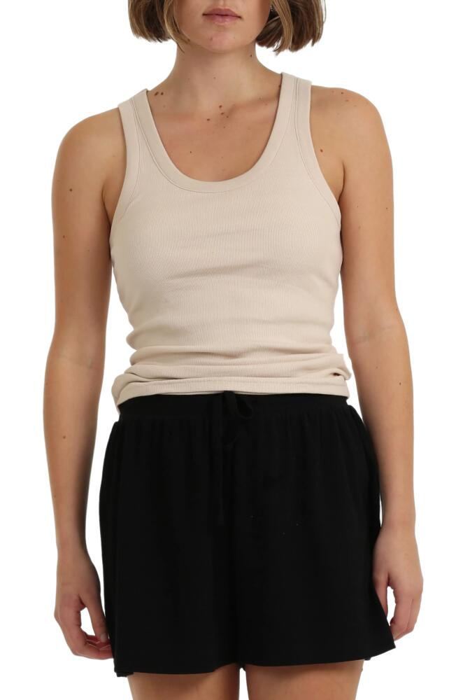 Papinelle Ribbed Shelf Bra Tank in Latte Cover