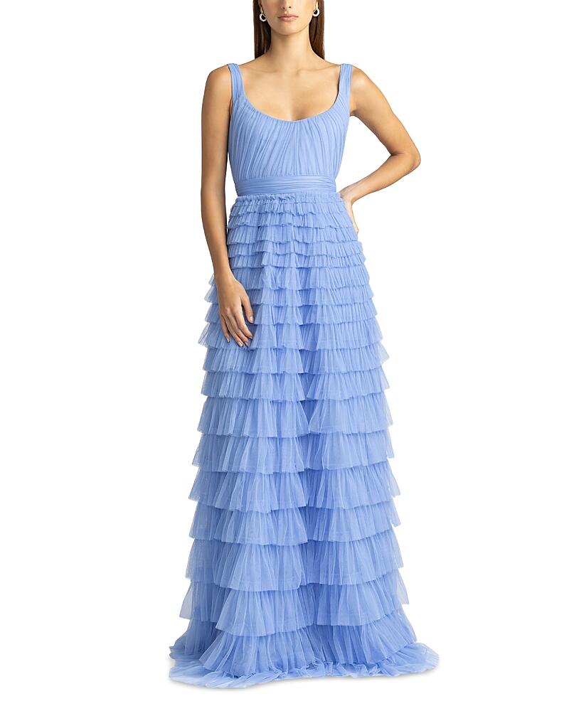 Zac Posen Layered Ruffle Tulle Gown Cover