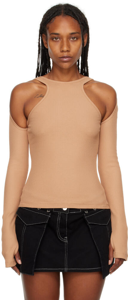 Dion Lee Tan Shift Loop Long Sleeve T-Shirt Cover