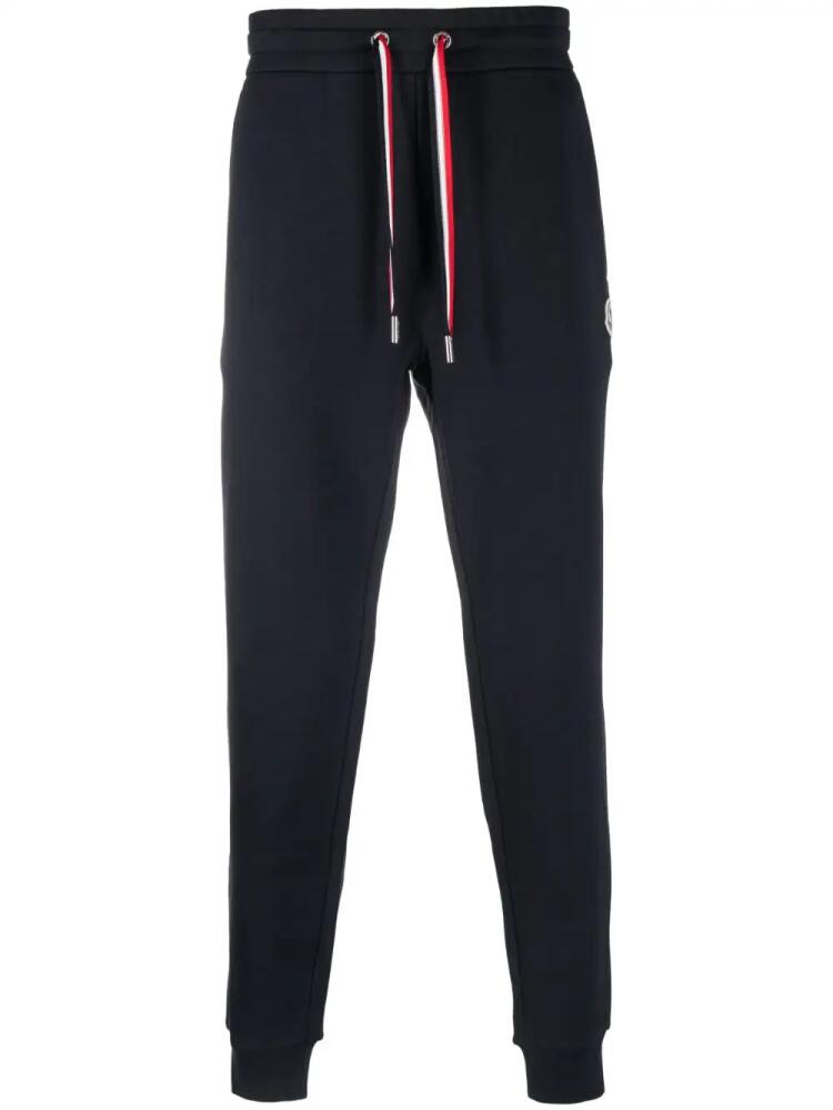 Moncler drawstring cotton track pants - Blue Cover