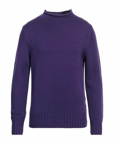 Capsule Knit Man Turtleneck Dark purple Merino Wool Cover