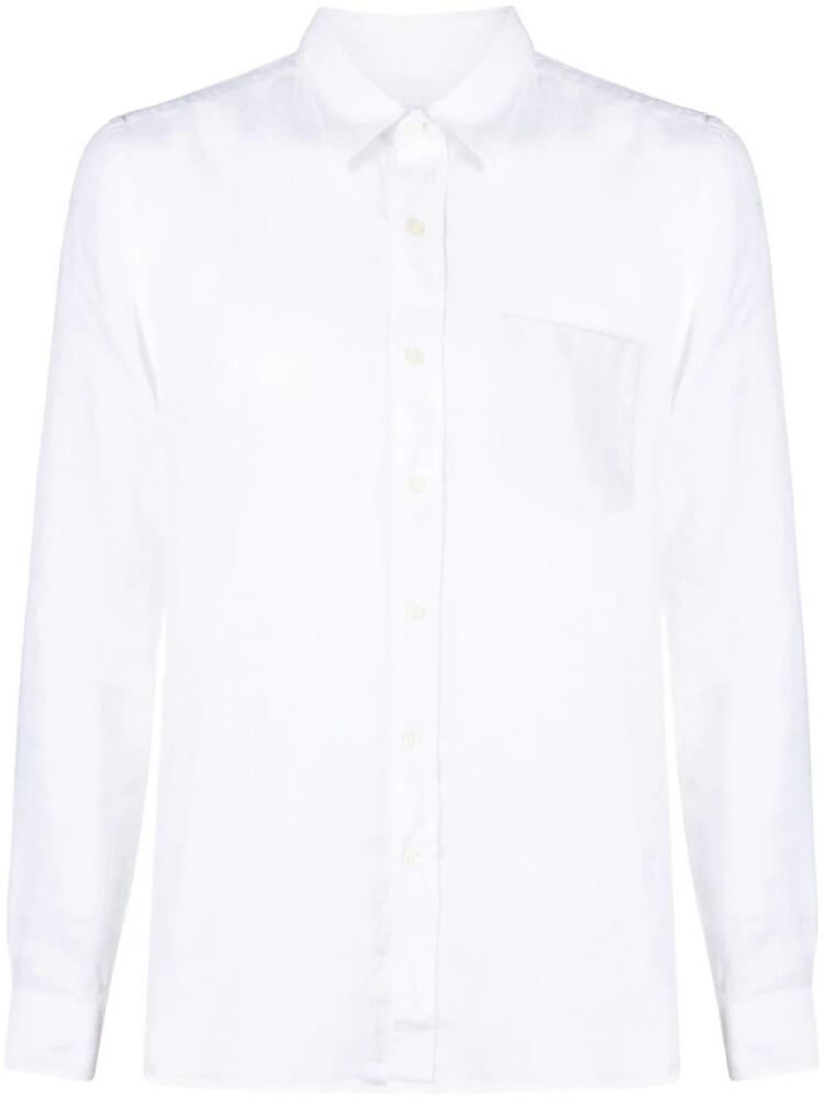 120% Lino long-sleeve linen shirt - White Cover