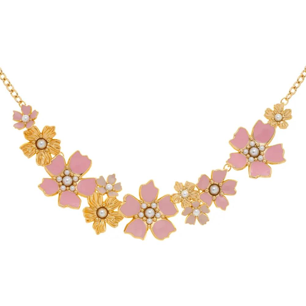 Ted Baker London Patarla Flower Statement Necklace in Gold Tone/Light Pink/Pearl Cover